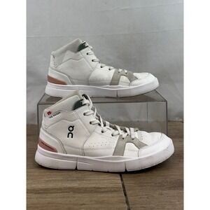 On Running The Roger Advantage Mid Top Sneakers White Grey Rose Women US W9